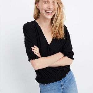 Madewell Texture & Thread Clipdot Crossover Top